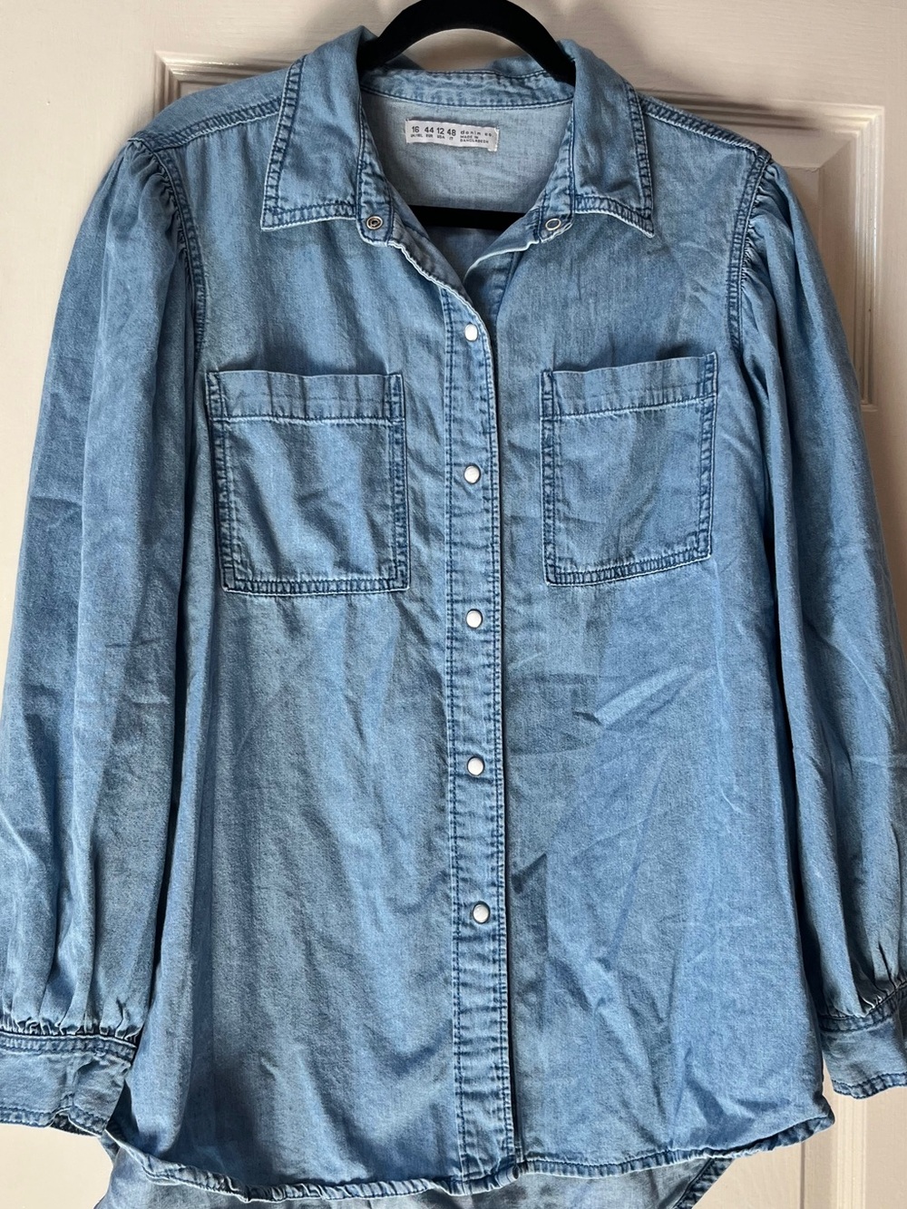 Denim&Co Light Blue Button-Front Denim Shirt Jacket